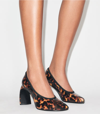 Tory Burch Peep-Toe Pump - Tortoiseshell