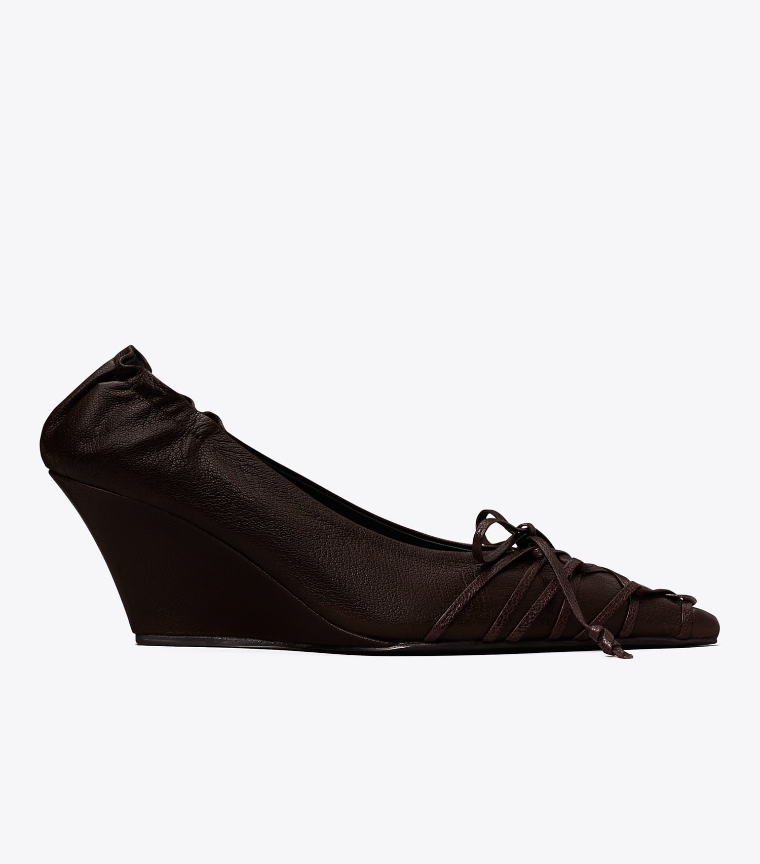Tory Burch Lace-Up Wedge - Seal Brown