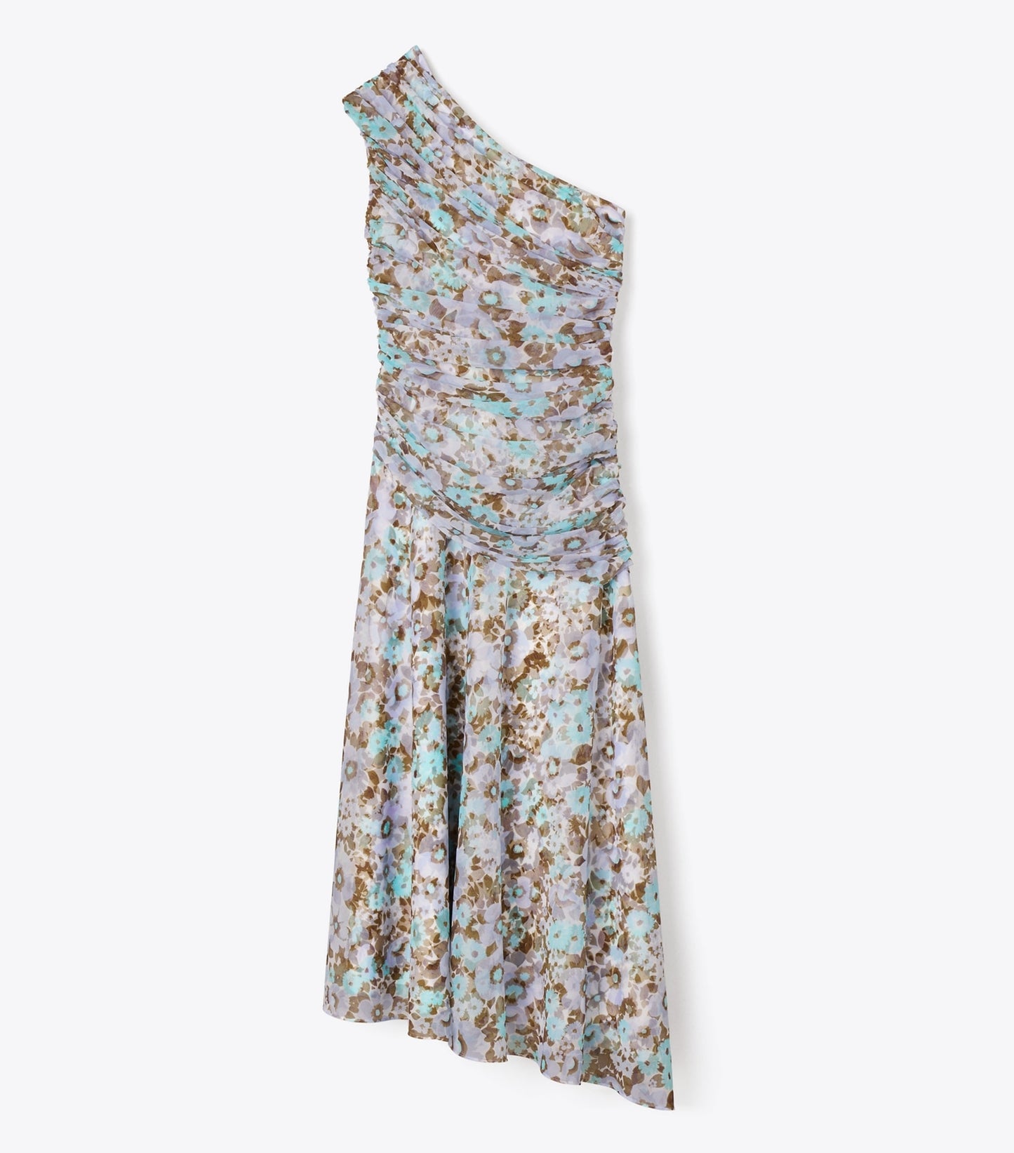 Tory Burch Printed One-Shoulder Dress - Blue Floral