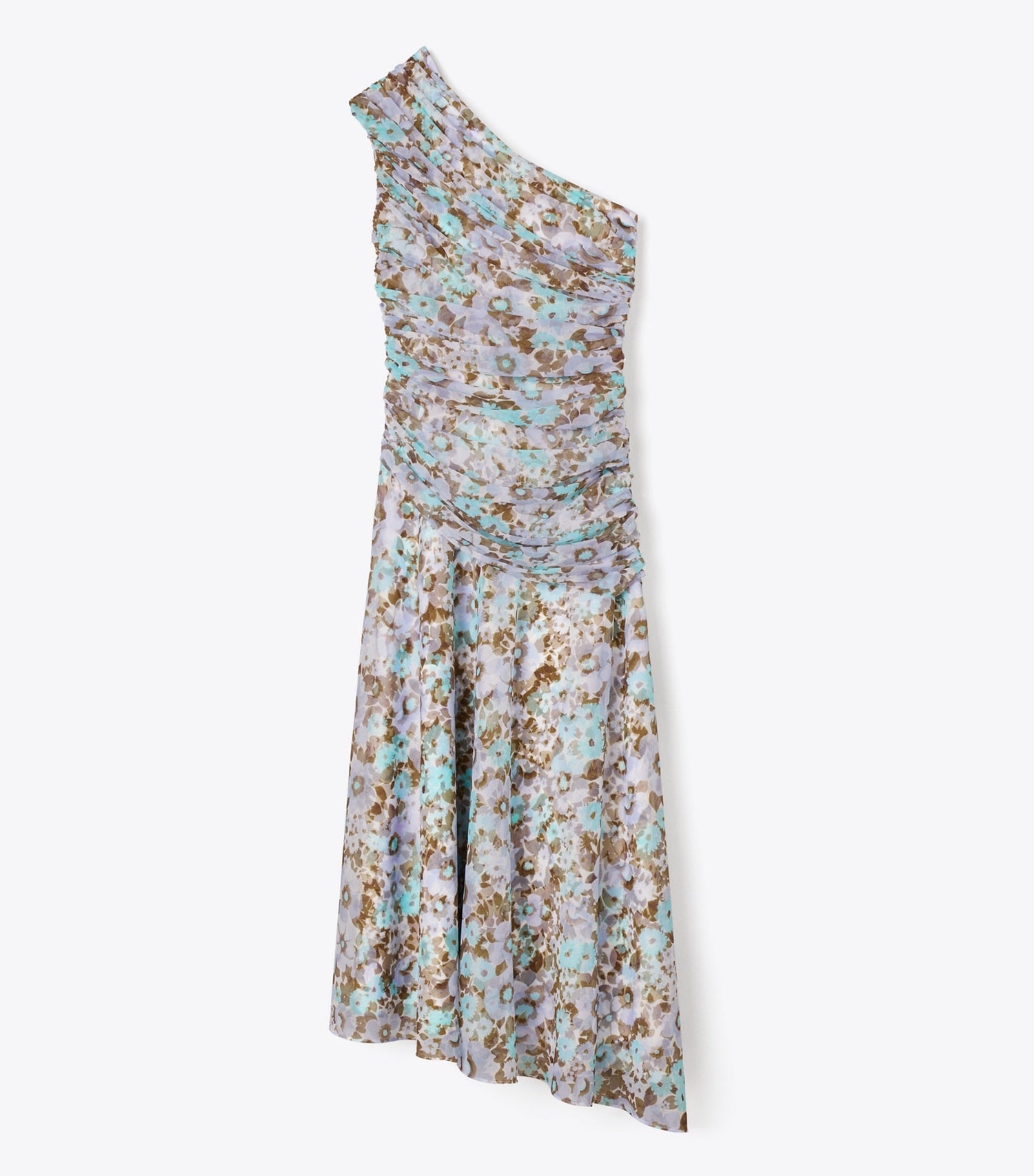 Tory Burch Printed One-Shoulder Dress - Blue Floral
