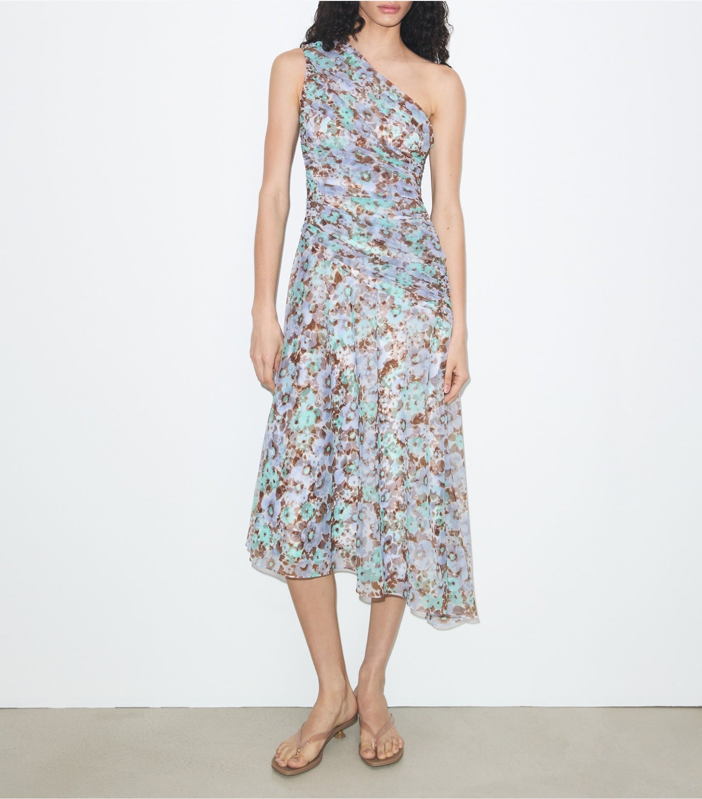 Tory Burch Printed One-Shoulder Dress - Blue Floral