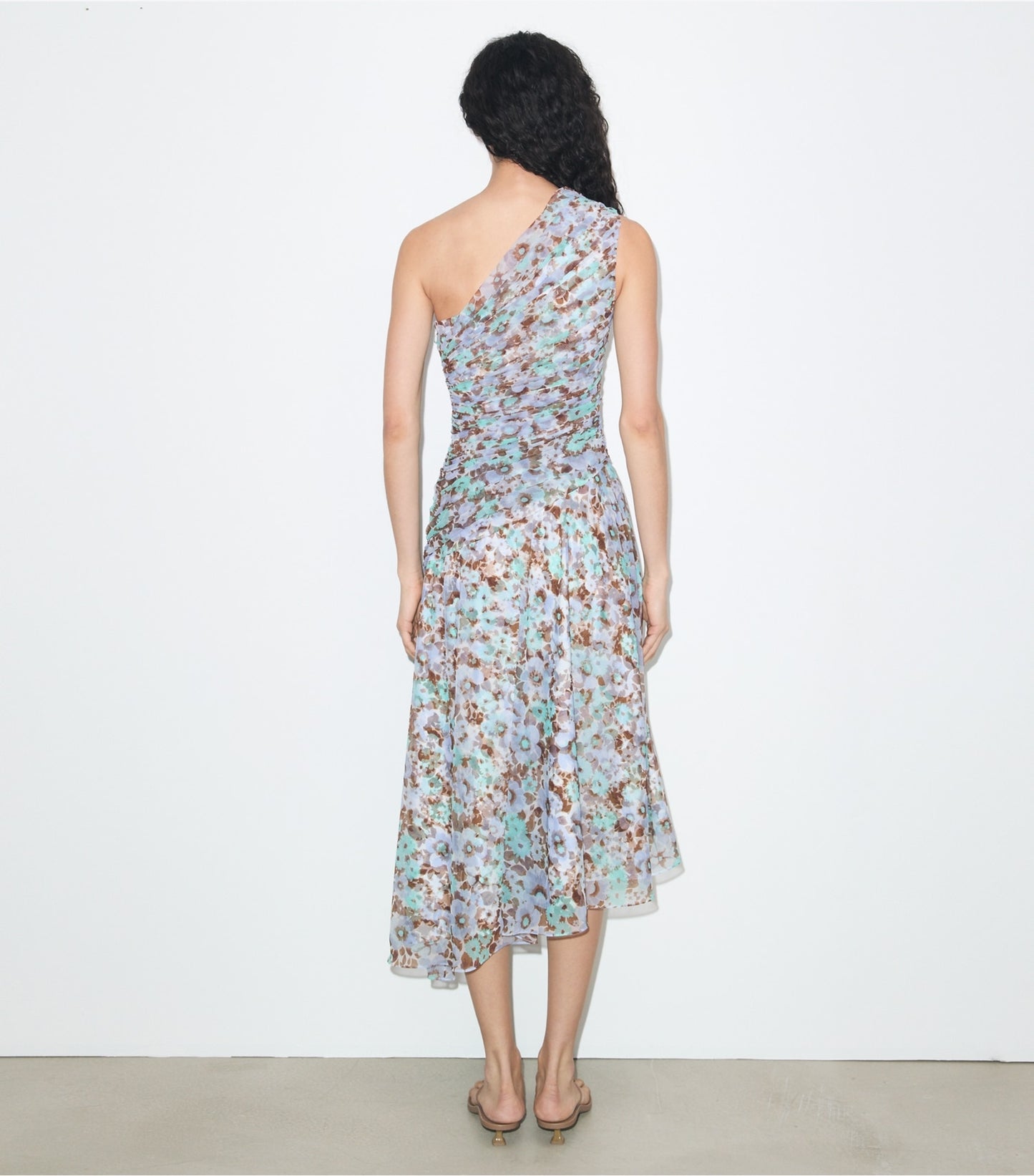 Tory Burch Printed One-Shoulder Dress - Blue Floral
