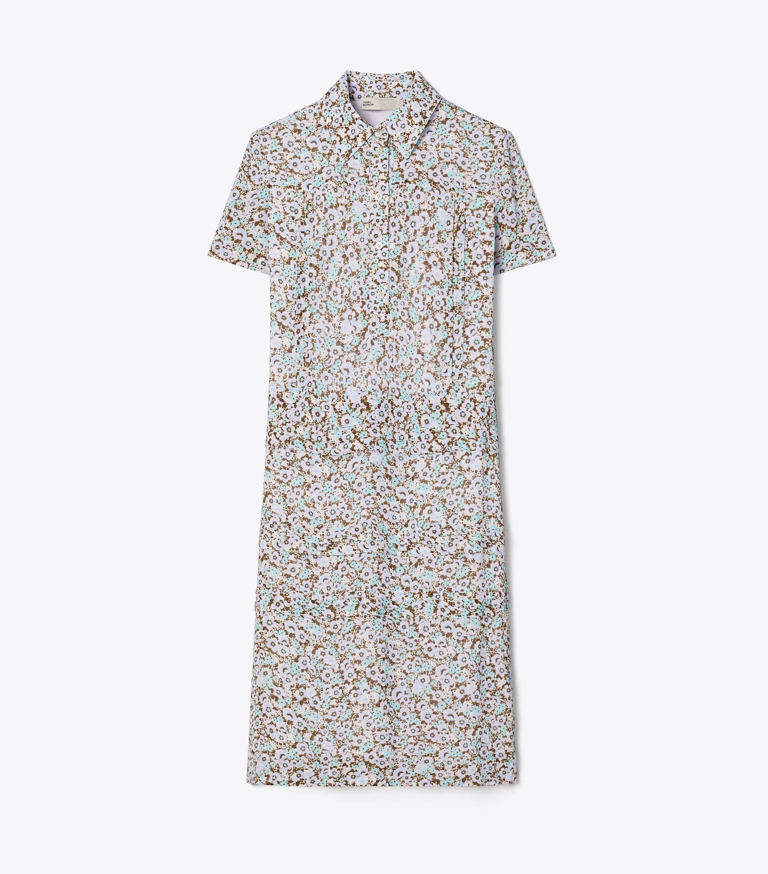 Tory Burch Printed Viscose Shirtdress - Blue Floral