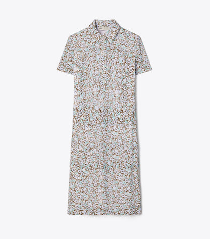 Tory Burch Printed Viscose Shirtdress - Blue Floral
