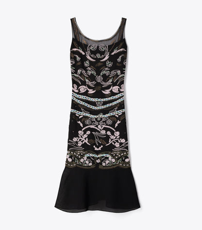 Tory Burch Embellished Mesh Dress - Black