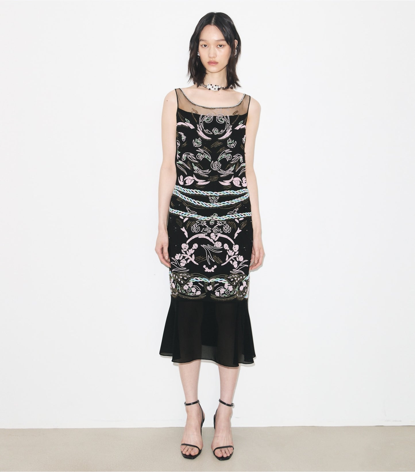 Tory Burch Embellished Mesh Dress - Black