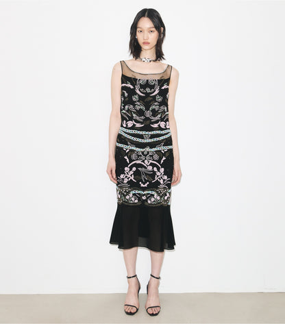 Tory Burch Embellished Mesh Dress - Black