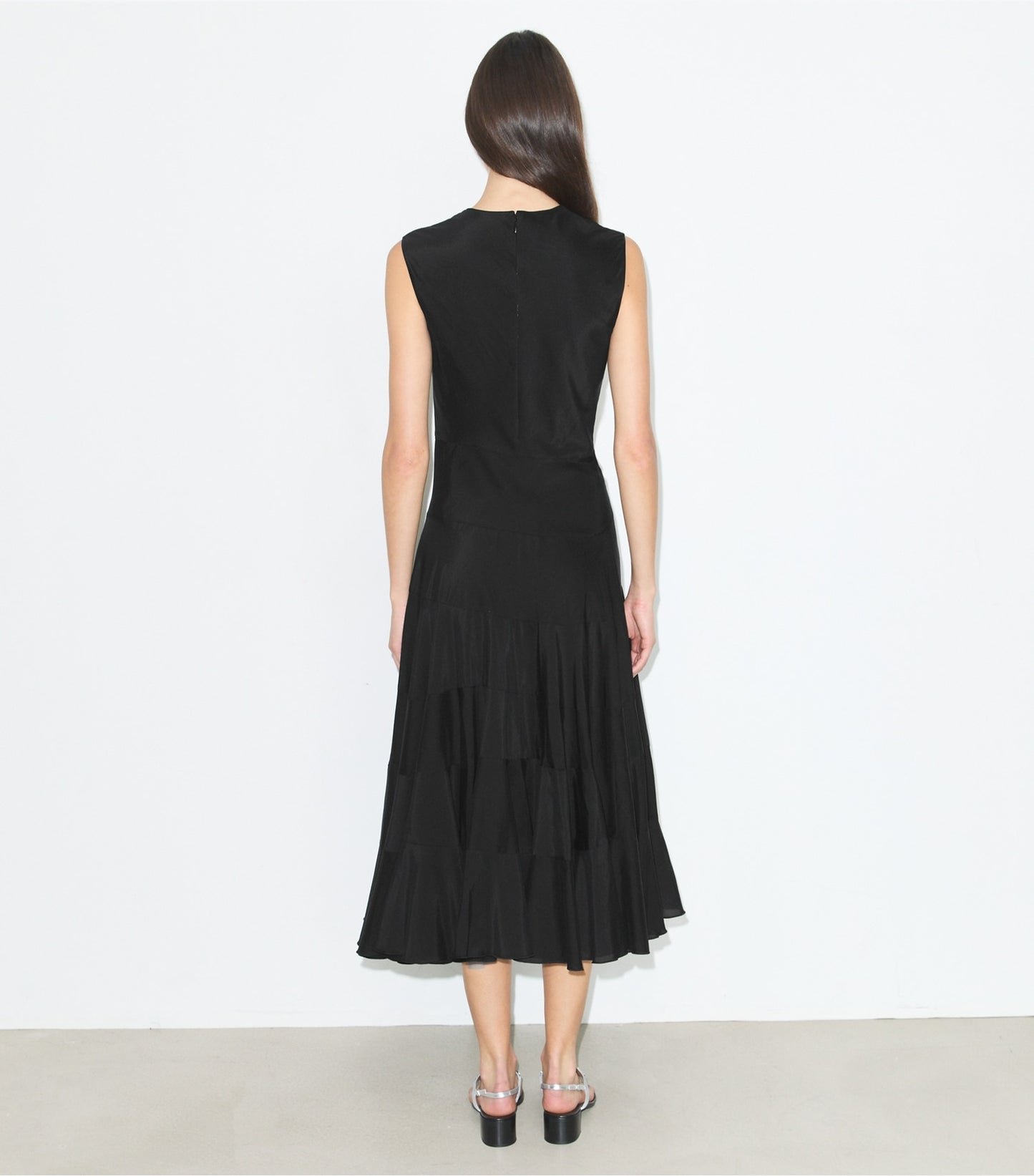 Tory Burch Flared Cotton Silk Dress - Black