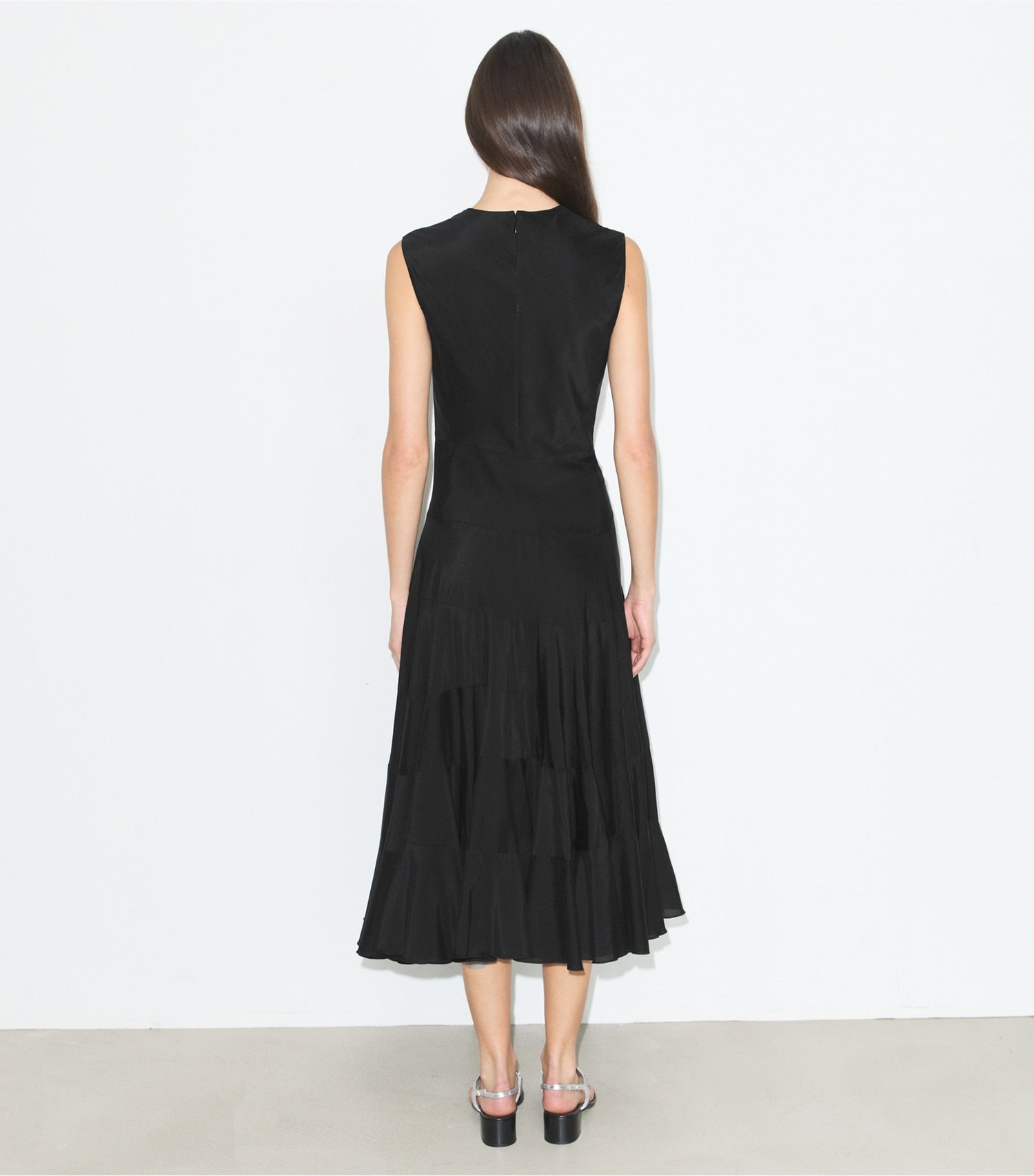 Tory Burch Flared Cotton Silk Dress - Black