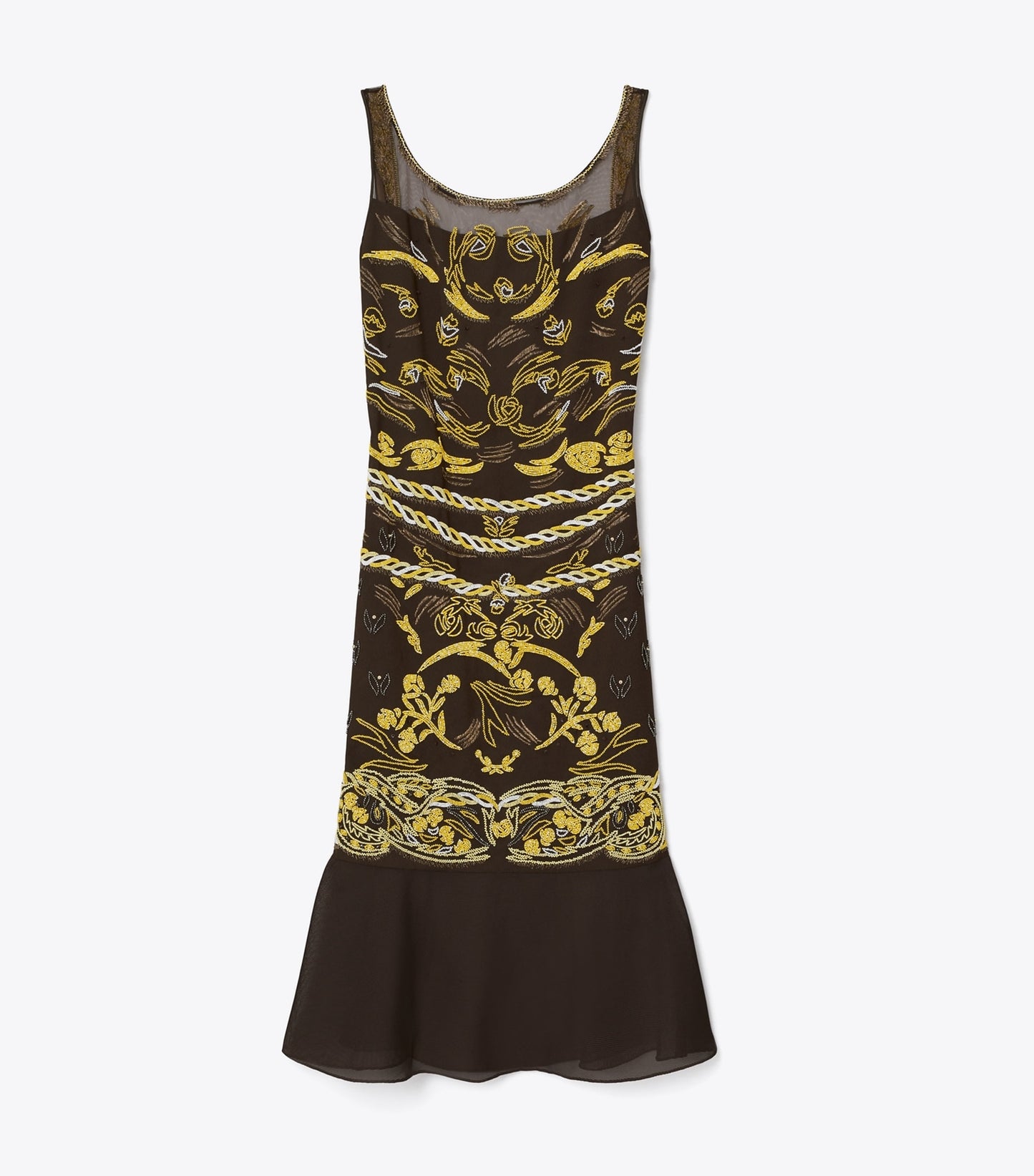 Tory Burch Embellished Mesh Dress - Coconut