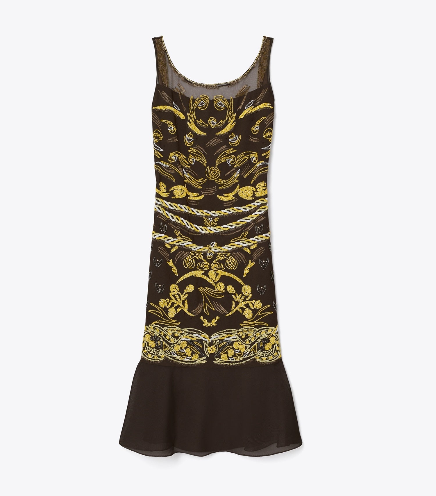 Tory Burch Embellished Mesh Dress - Coconut