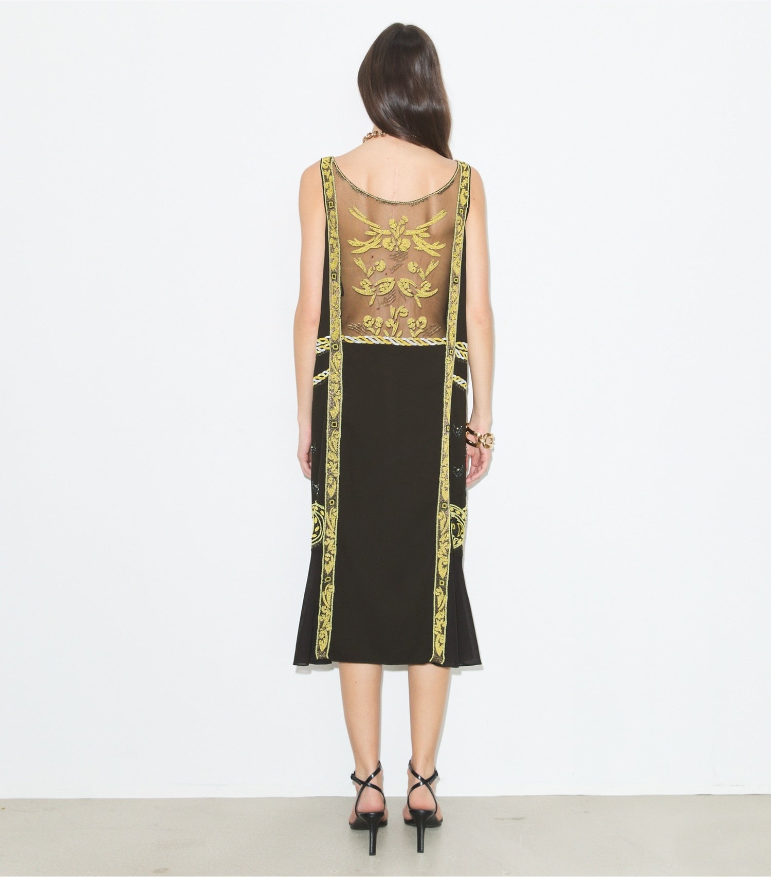 Tory Burch Embellished Mesh Dress - Coconut