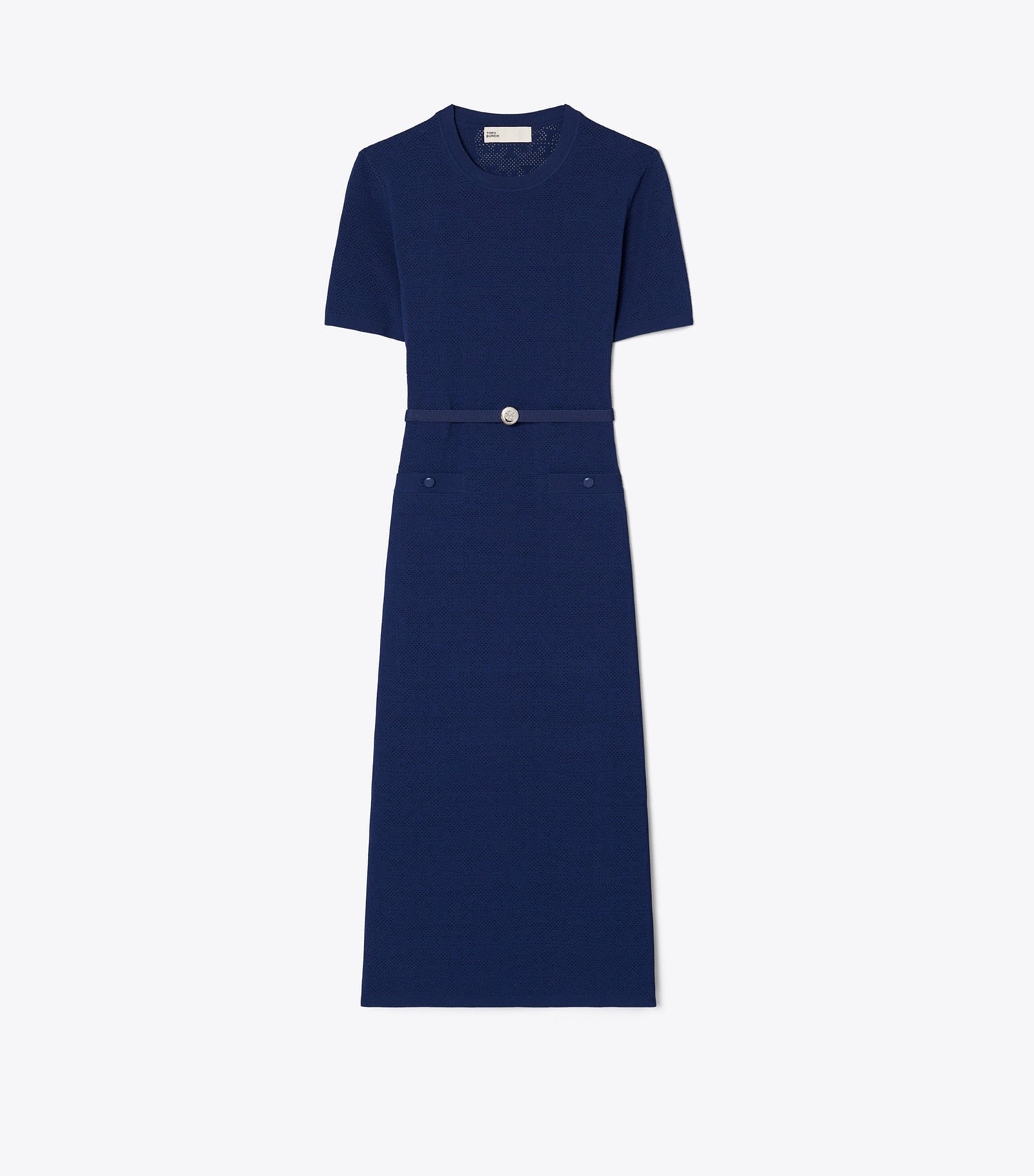 Tory Burch Viscose Pointelle Dress - Ocean