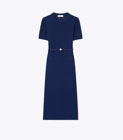 Tory Burch Viscose Pointelle Dress - Ocean