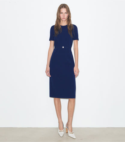 Tory Burch Viscose Pointelle Dress - Ocean