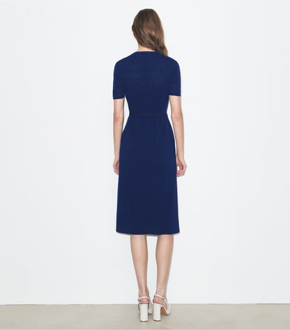 Tory Burch Viscose Pointelle Dress - Ocean