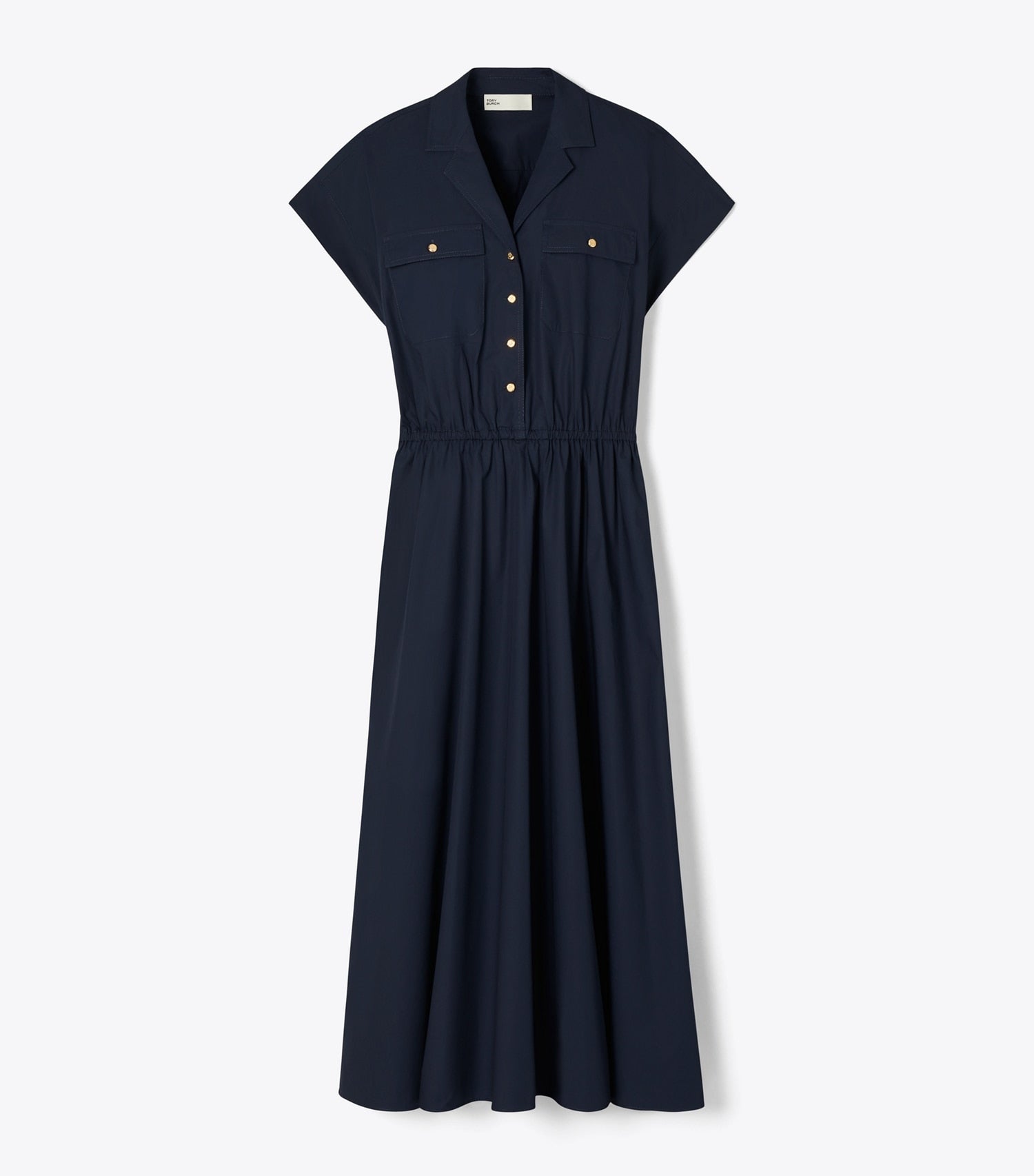 Tory Burch Cotton Poplin Shirtdress - Medium Navy