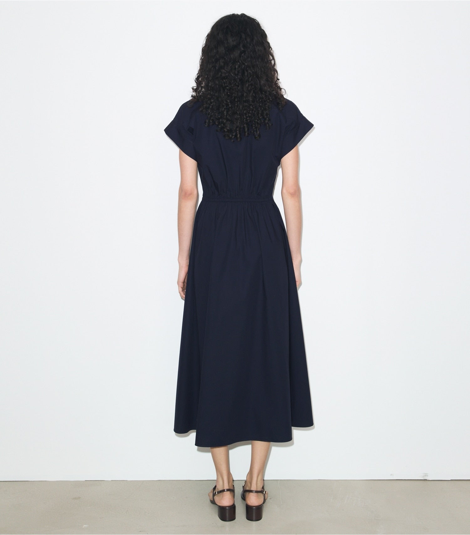 Tory Burch Cotton Poplin Shirtdress - Medium Navy