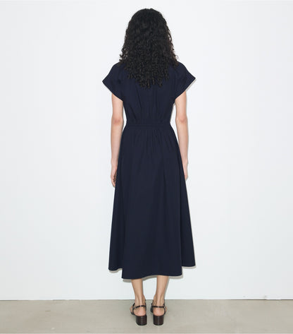 Tory Burch Cotton Poplin Shirtdress - Medium Navy