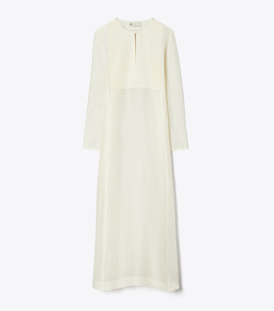 Tory Burch Long Linen Caftan - New Ivory