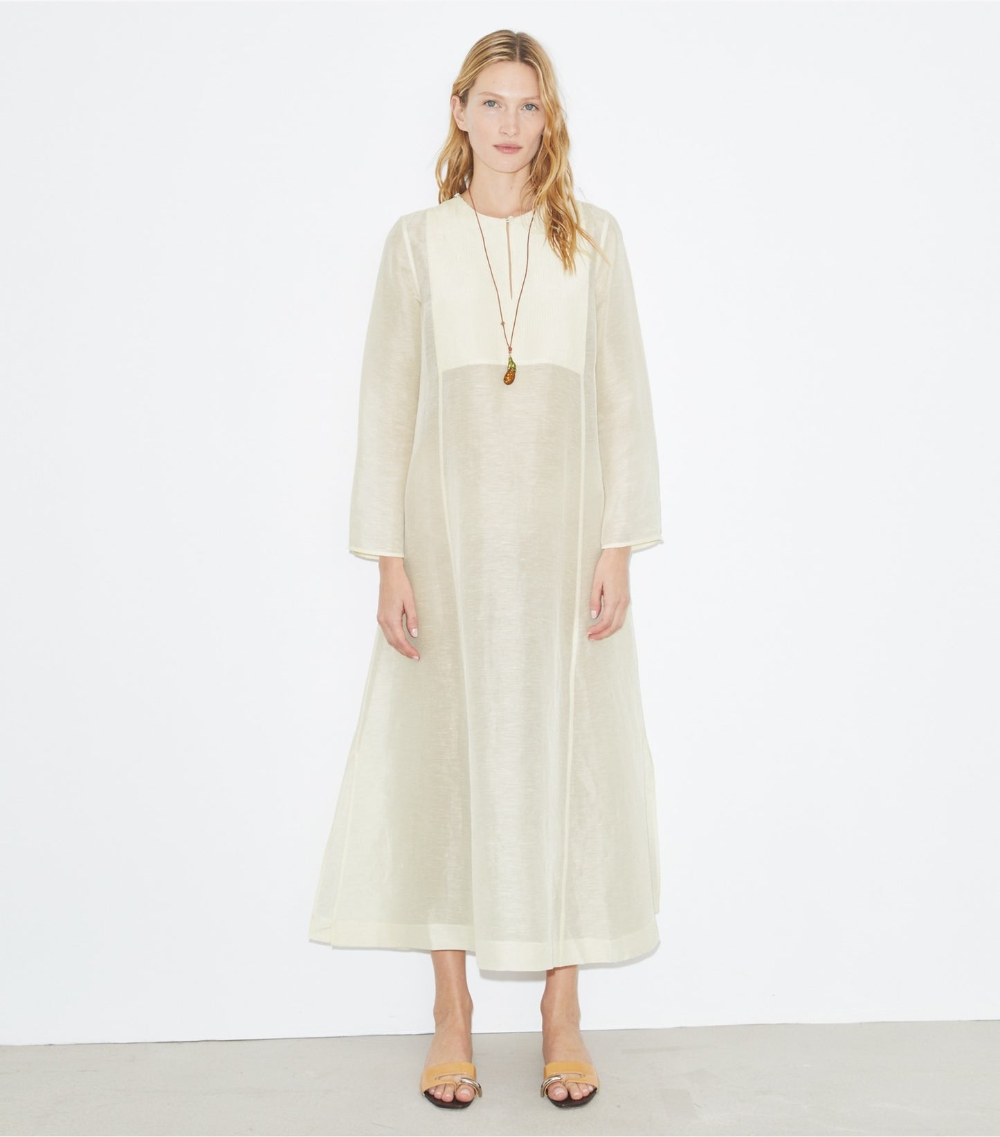 Tory Burch Long Linen Caftan - New Ivory