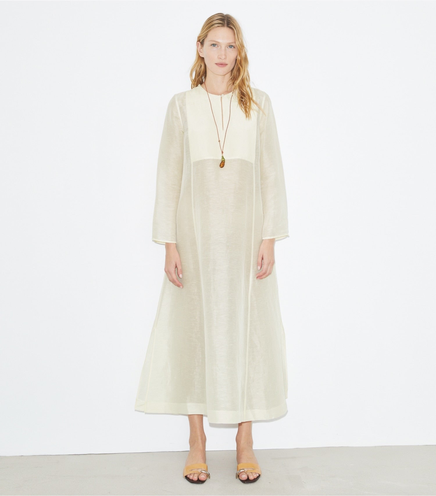 Tory Burch Long Linen Caftan - New Ivory