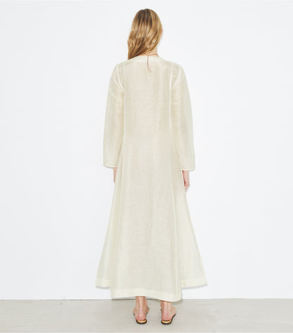 Tory Burch Long Linen Caftan - New Ivory