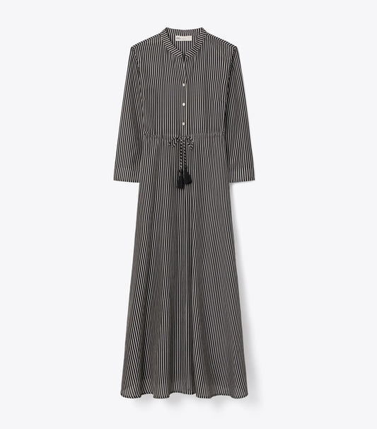 Tory Burch Striped Cotton Dress - Black Stripe