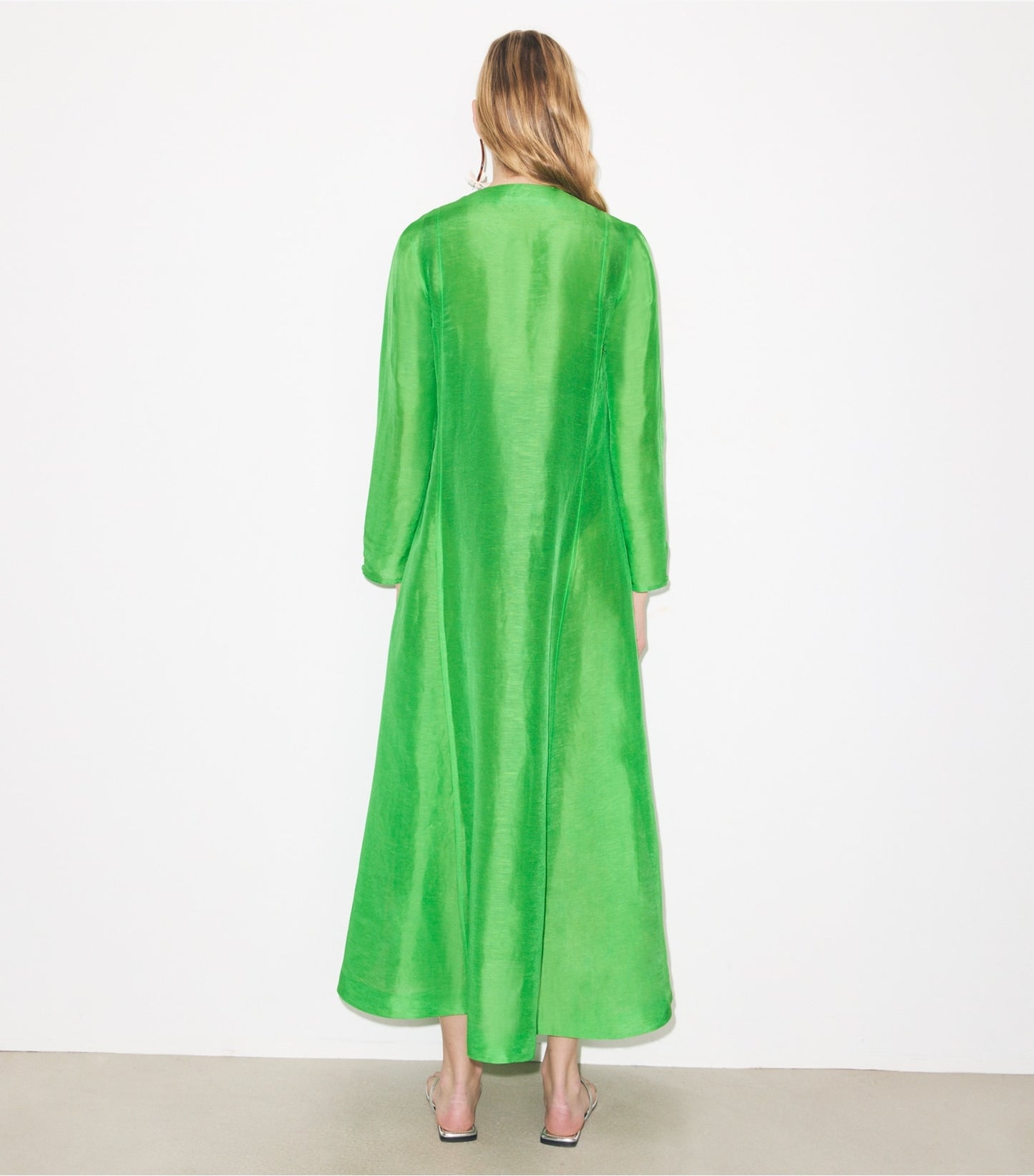 Tory Burch Long Linen Caftan - Bright Green