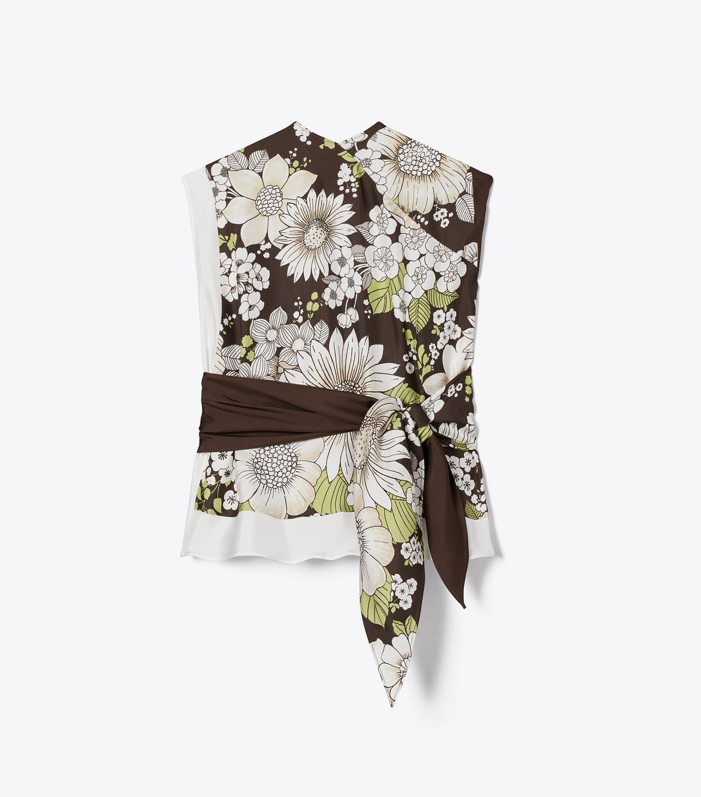 Tory Burch Printed Silk Top - Brown Floral