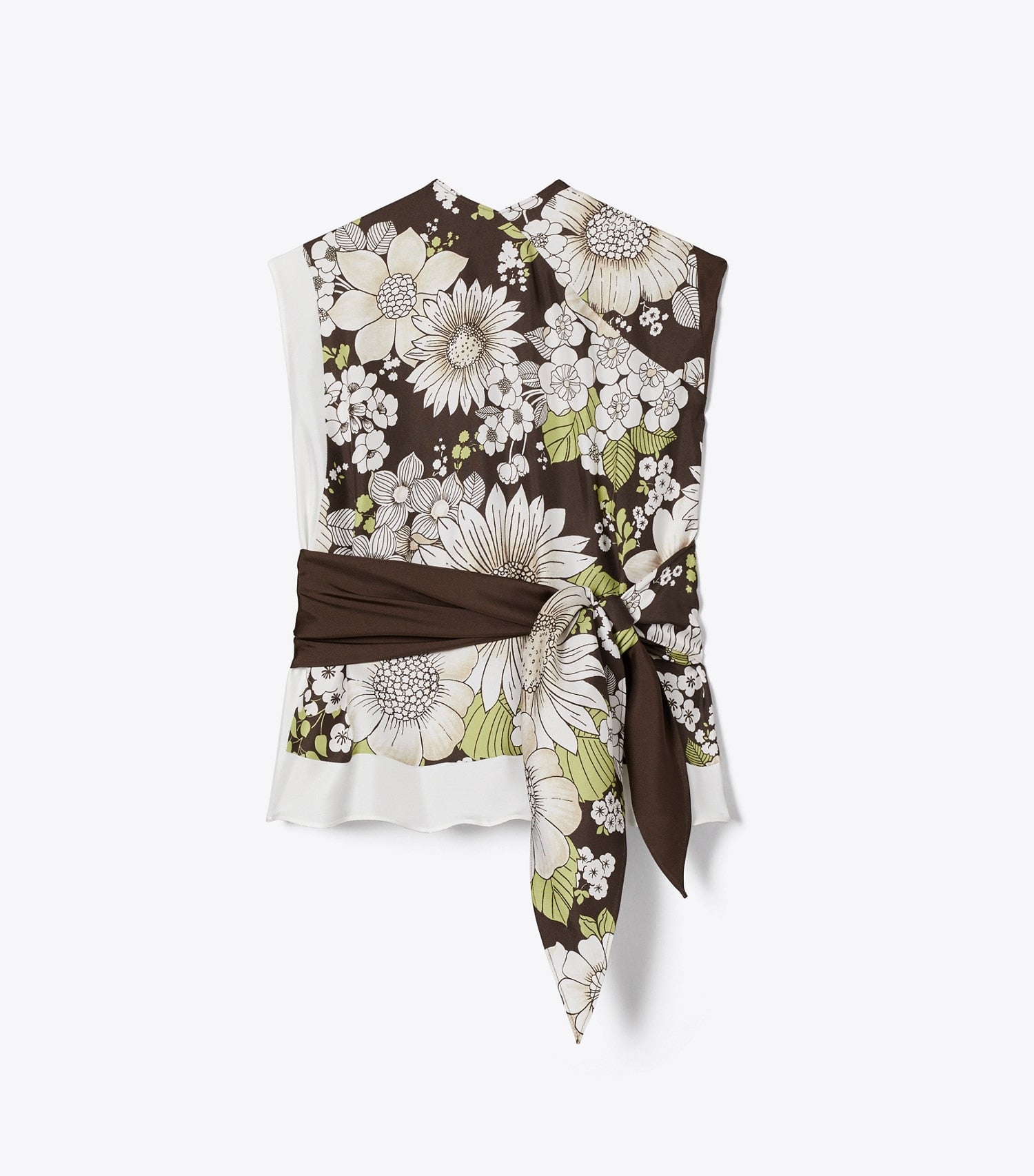 Tory Burch Printed Silk Top - Brown Floral