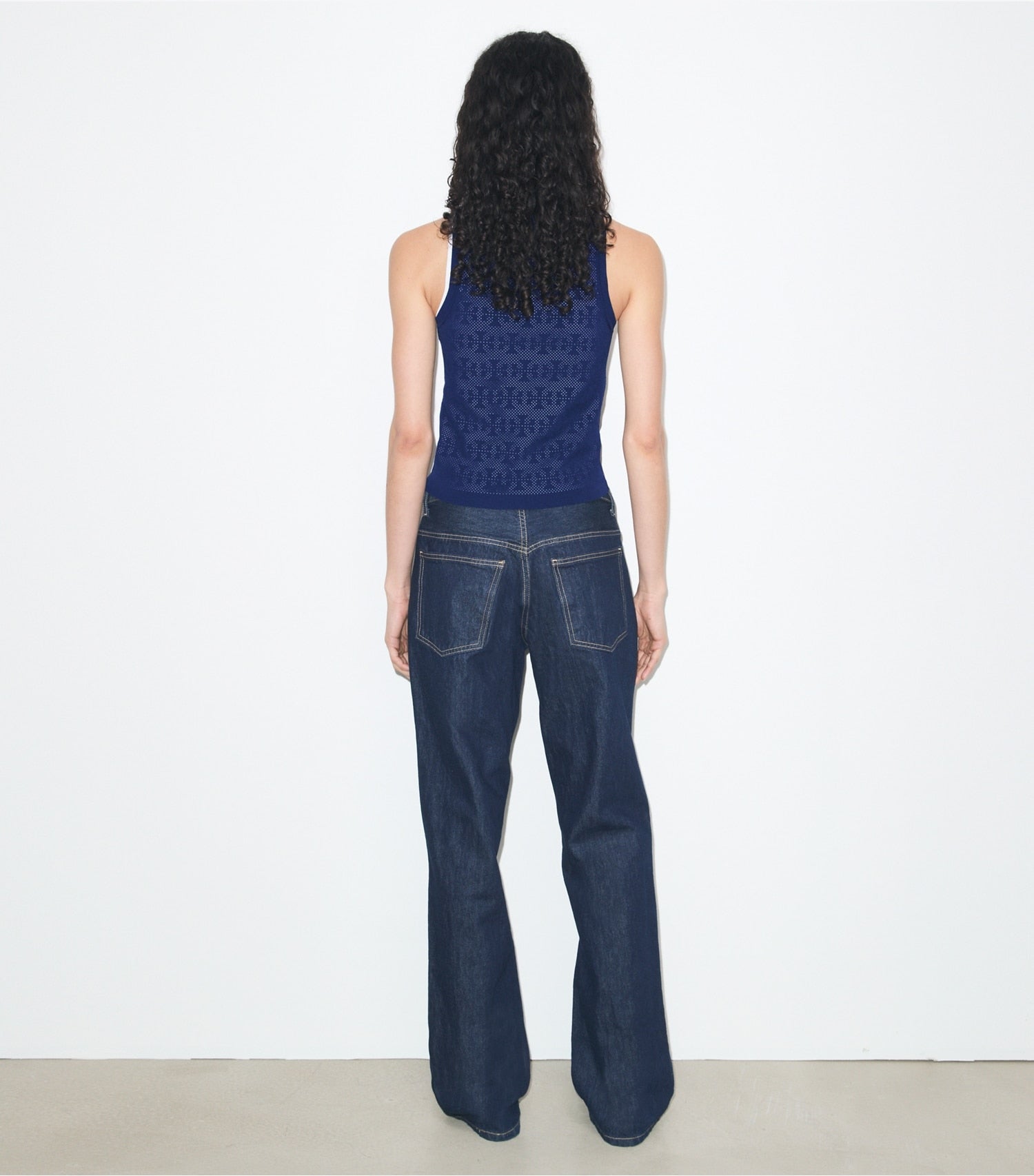 Tory Burch Pointelle Viscose Tank - Ocean