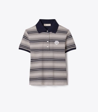 Tory Burch Little Grumps Cotton Polo - Medium Navy Stripe