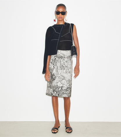 Tory Burch Cotton And Nylon Mesh Cardigan - Black
