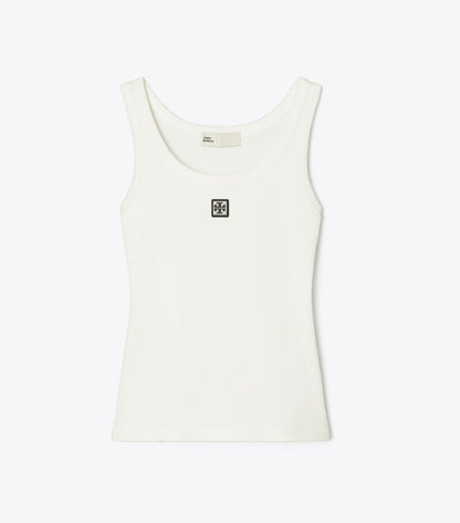 Tory Burch Cotton Scoop Tank - Snow White
