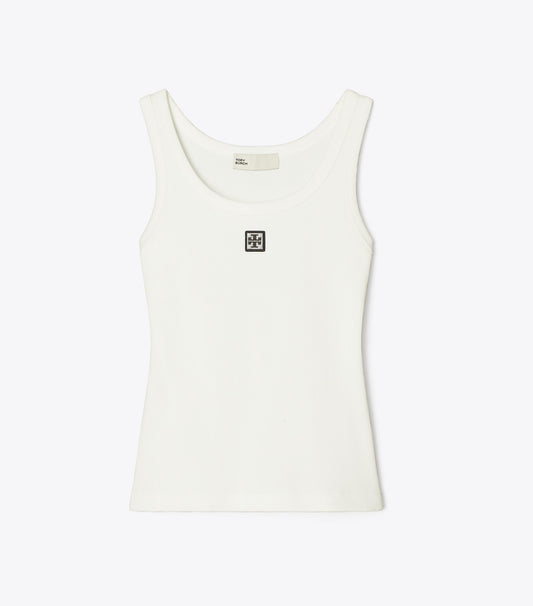 Tory Burch Cotton Scoop Tank - Snow White
