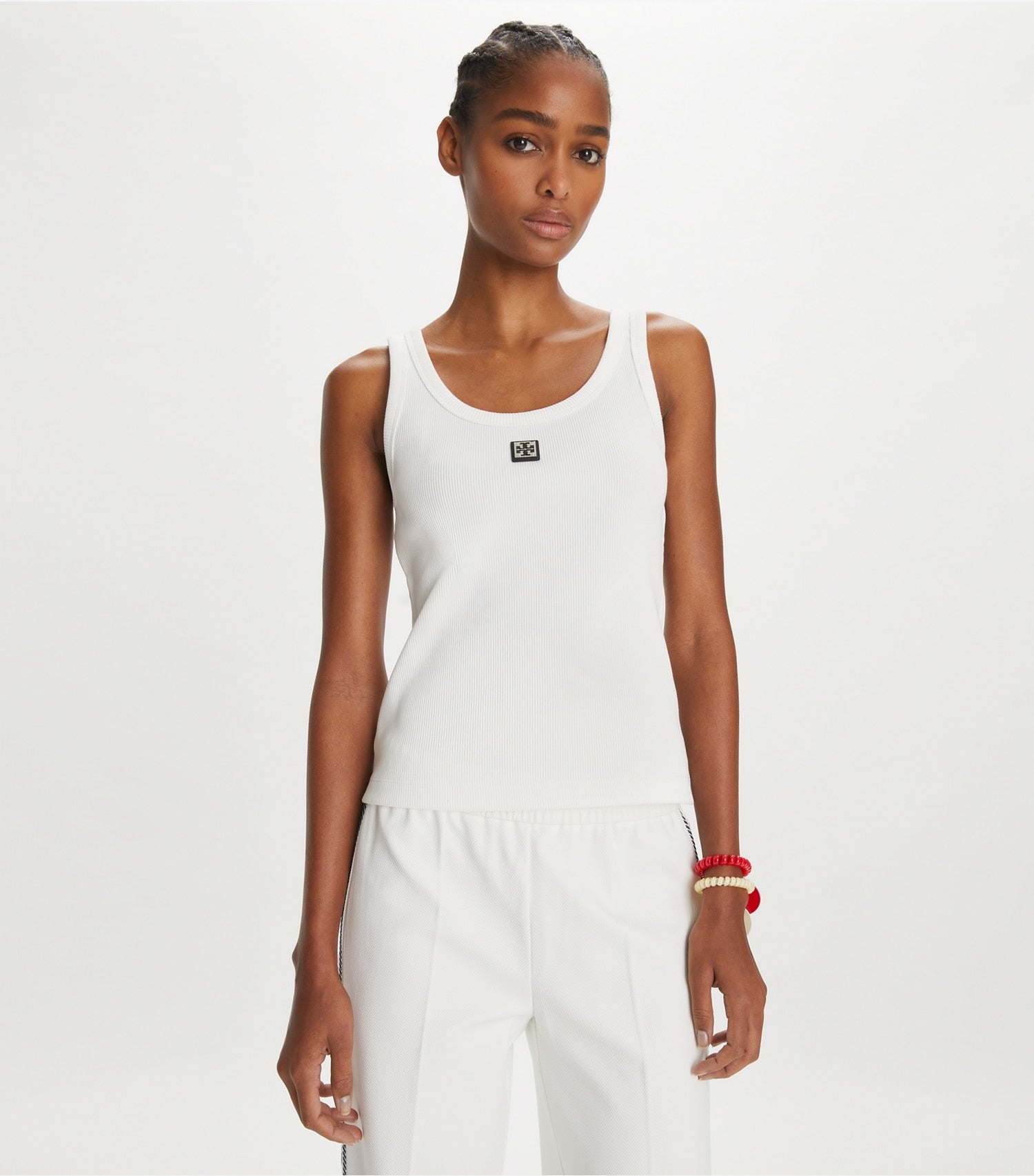 Tory Burch Cotton Scoop Tank - Snow White