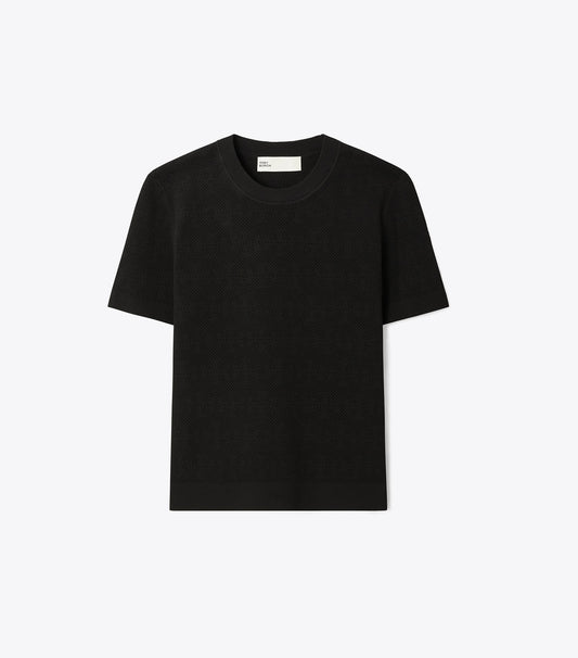Tory Burch T Monogram Jacquard Sweater - Black