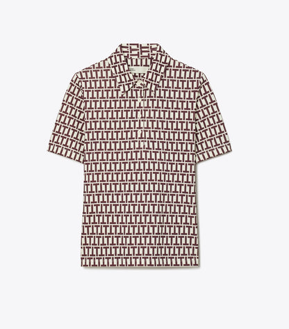 Tory Burch Mercerized Cotton Polo - New Ivory T Stripe