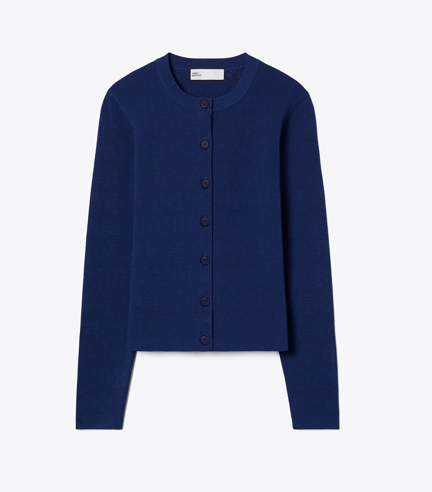 Tory Burch Pointelle Viscose Cardigan - Ocean