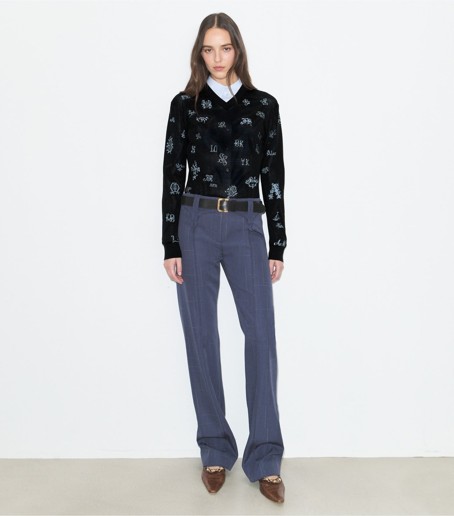 Tory Burch Embroidered Silk Sweater - Black