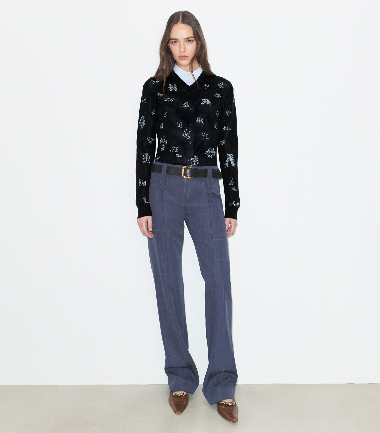 Tory Burch Embroidered Silk Sweater - Black