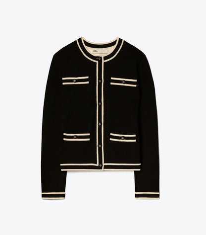 Tory Burch Kendra Cardigan - Black / French Cream