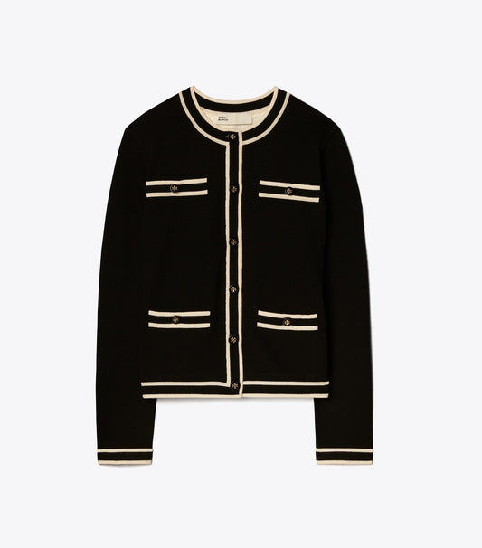 Tory Burch Kendra Cardigan - Black / French Cream