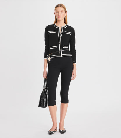 Tory Burch Kendra Cardigan - Black / French Cream