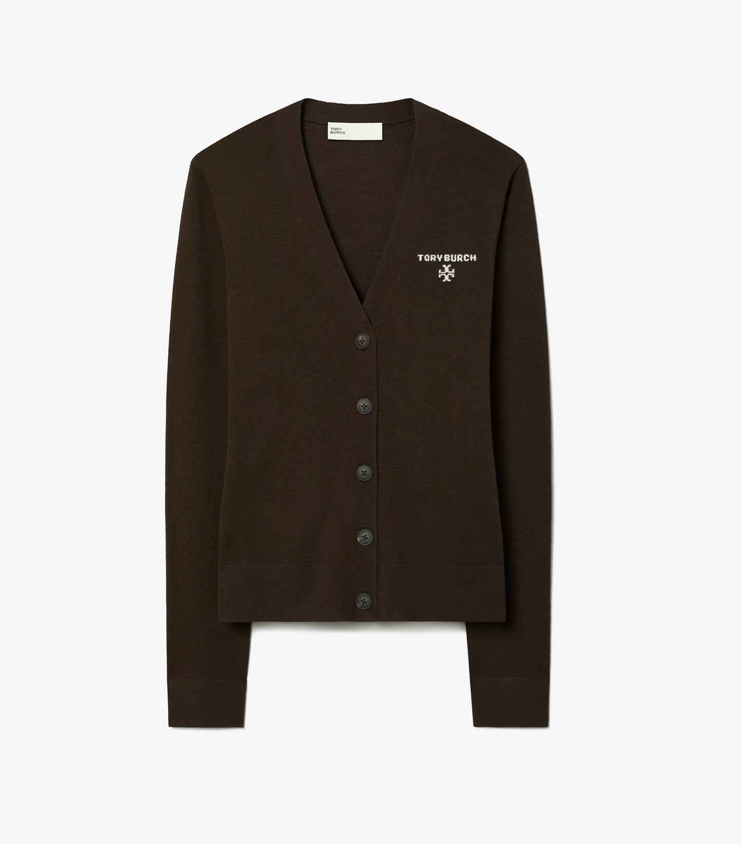 Tory Burch Simone Wool Cardigan - Winter Rich Brown