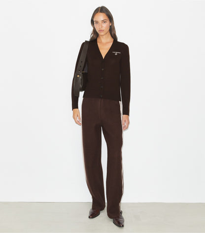 Tory Burch Simone Wool Cardigan - Winter Rich Brown