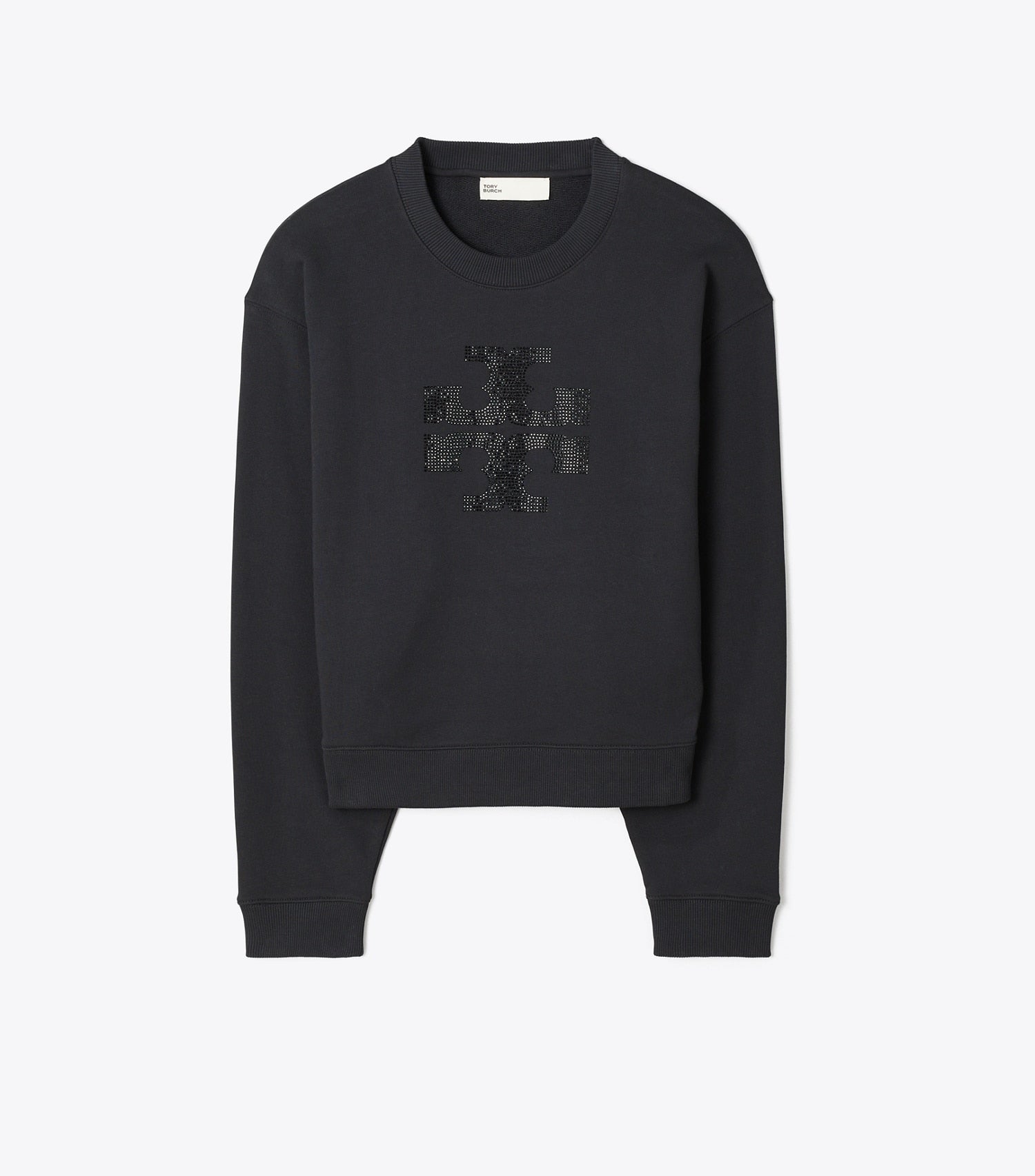 Tory Burch Crystal Logo Sweatshirt - Embellished Black