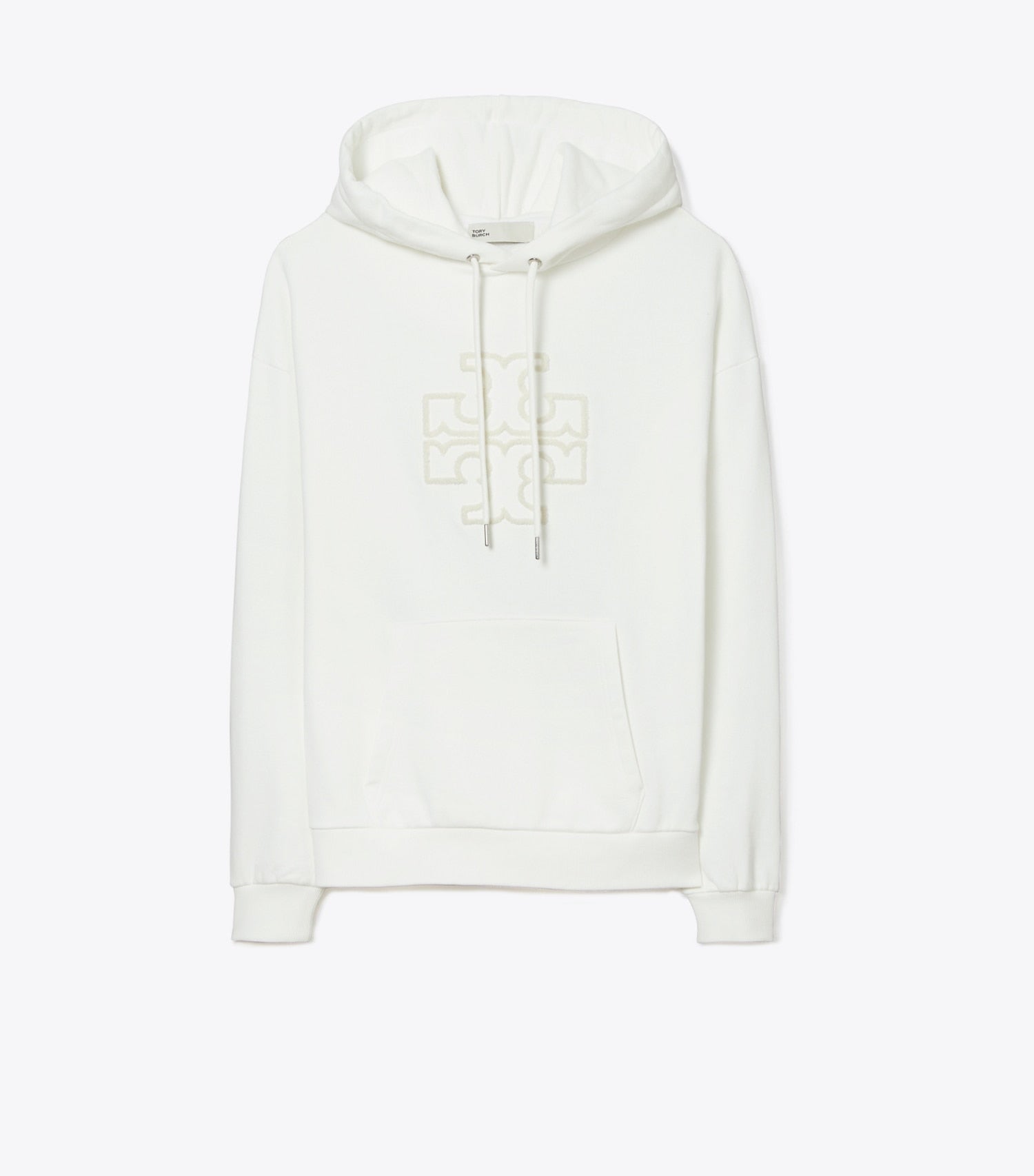 Tory Burch Heavy French Terry Logo Hoodie - Snow White