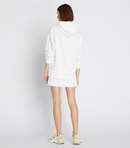 Tory Burch Heavy French Terry Logo Hoodie - Snow White
